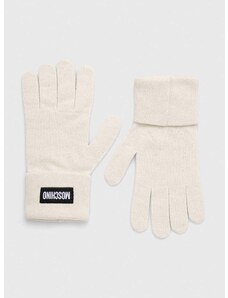 Kašmírové rukavice Moschino béžová farba