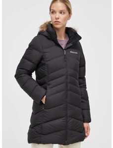 Páperová bunda Marmot dámska, čierna farba, zimná