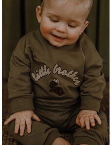 Mikina pre bábätká That's mine 005073 Finley Little Brother Sweatshirt hnedá farba, s nášivkou