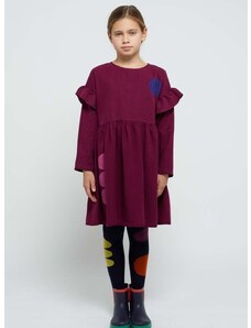 Dievčenské šaty Bobo Choses fialová farba, mini, áčkový strih