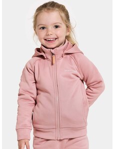 Detská mikina Didriksons CORIN KIDS FULLZIP ružová farba, s kapucňou, jednofarebná