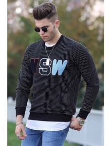Madmext Black Striped Sweatshirt 2792