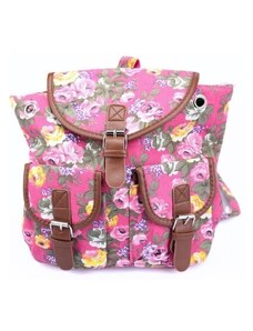 Kvetinový vzorovaný ruksak Fucsia