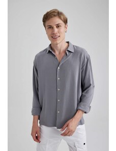 DEFACTO Regular Fit linen Long Sleeve Shirt