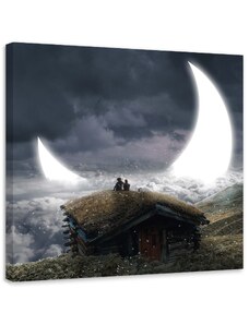 Gario Obraz na plátne Pohľad na Mesiac - Zehem Chong Rozmery: 30 x 30 cm