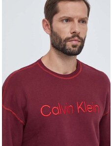 Bavlnená mikina Calvin Klein Underwear bordová farba, s potlačou