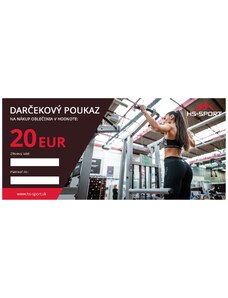 HS-SPORT Darčekový poukaz v hodnote 20 EUR - ONLINE