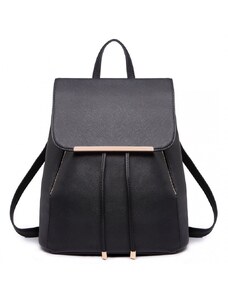 Konofactory Čierny elegantný kožený batoh „Majestic“
