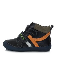 Detské chlapčenské kožené topánky Barefoot D.D.step Royal Blue A063-316 svietiace v tme