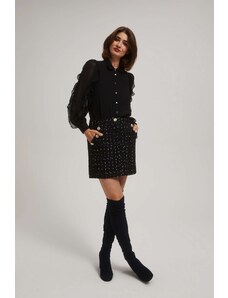 Moodo Tweed skirt with decorative buttons