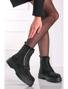 Bestelle Čierne členkové topánky s kamienkami Lana