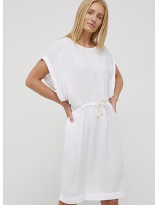 Šaty Deha biela farba, mini, rovný strih