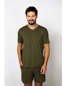 Italian Fashion Pánske pyžamo krátke Dallas khaki, Farba khaki