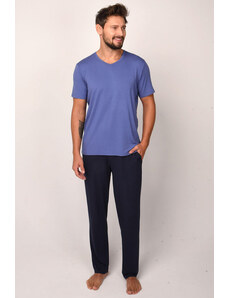 Italian Fashion Pánske pyžamo Dallas nebesky modré, Farba nebesky modrá-tmavomodrá