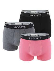LACOSTE - boxerky Lacoste iconic ultra comfortable stretch cotton gray & pink- limitovaná edícia