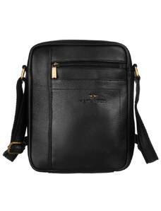 Peterson Pánska kožená taška cez rameno čierna (GT195)