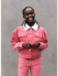 Detská rifľová bunda Levi's ružová farba