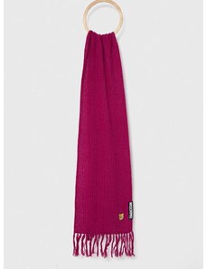 Vlnený šál Moschino fialová farba, jednofarebný