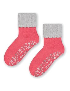 Steven Detské protišmykové froté ponožky ružová