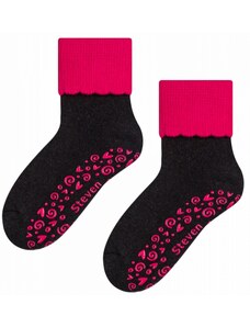 Steven Dievčenské protišmykové froté ponožky Antracit