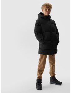4F Chlapčenská zatepľovacia bunda so syntetickou výplňou - čierna