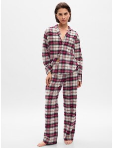 Krémovo-červené dámske flanelové pyžamo GAP