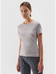4F Dámske regular tričko s potlačou - šedé