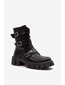 Kesi Women's leather work boots black S.Barski