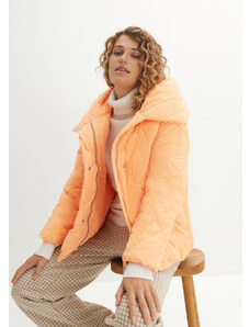 bonprix Prešívaná bunda s kapucňou, farba oranžová