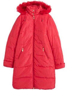 bonprix Prešívaná bunda s umelou kožušinkou, farba červená