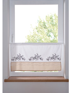 bonprix Vitrážková záclona z recyklovaného polyesteru s výšivkou, farba biela
