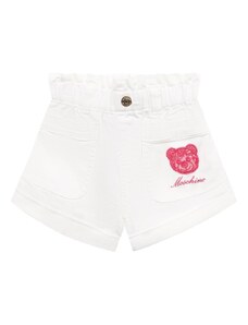 Dievčenské rifľové šortky s Teddy Bear biele MOSCHINO