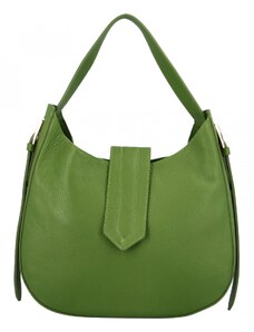 Delami Vera Pelle Dámska kožená kabelka cez rameno svetlo zelená - Delami Denni zelená
