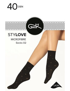 Dámske silonkové ponožky GATTA Stylove 02, 40 DEN UNI, Nero