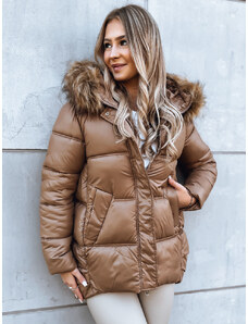 Women's winter jacket WESTEROS, camel, Dstreet