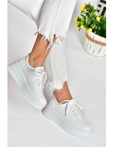 Fox Shoes Topánky Fox P274117509 biela dámska športová obuv s vysokou podrážkou tenisky
