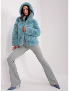 Fashionhunters Women's mint fur jacket