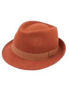 Fiebig - Headwear since 1903 Klasický vlnený klobúk Fiebig - skoricový so skoricovou stuhou