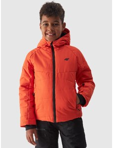 4F Chlapčenská lyžiarska zatepľovacia bunda s membránou 5000 - oranžová