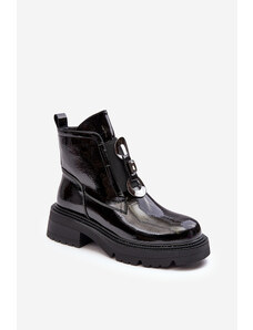 Kesi Patented women's ankle boots with embellishment, black S.Barski
