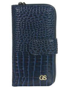 GROSSO Kožená dámska peňaženka RFID modrá v darčekovej krabičke