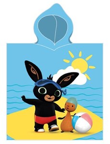 Carbotex Chlapčenské plážové pončo - osuška s kapucňou Zajačik Bing - 100% bavlna - 50 x 115 cm