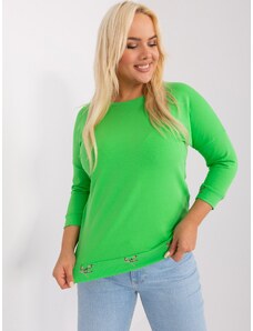 Fashionhunters Light green women's oversized blouse with cuff