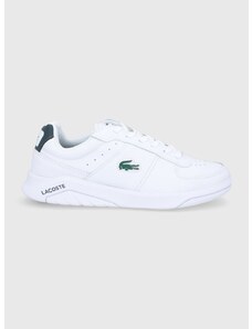 Kožená obuv Lacoste biela farba