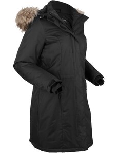 bonprix Teplý funkčný outdoorový kabát s umelou kožušinkou, farba čierna