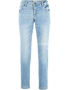 bonprix Strečové džínsy, rovné, Mid Waist, farba modrá