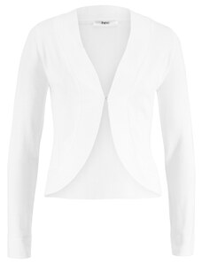 bonprix Krátky pletený sveter, dlhý rukáv, farba biela