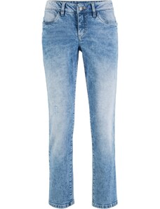 bonprix Strečové džínsy, krátky strih, rovné, farba modrá