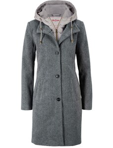 bonprix Zimný kabát z vlny, 2v1 vzhľad, farba šedá