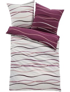 bonprix Posteľná bielizeň s vlnami, farba fialová, rozm. 1x 80/80cm, 1x 135/200cm